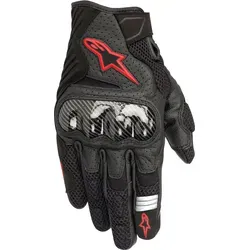 Alpinestars SMX-1 Air V2 Handschuhe - Schwarz/Neon-Rot - S - Motorradhandschuhe mit perforiertem Leder und innovativer Griffzone für ausgezeichneten Komfort und Atmungsaktivität. Ideal für den Straßeneinsatz mit Touchscreen-kompatiblen Fingerspitzen.