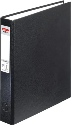 Herlitz Ringbuch maX.file pRotect A5, 2-Ring-Kombi-Mechanik, 25 mm schwarz - Ordner im Format DIN A5 mit 2-Ring-Kombi-Mechanik, ideal für sicheres Archivieren und Organisieren von Dokumenten.
