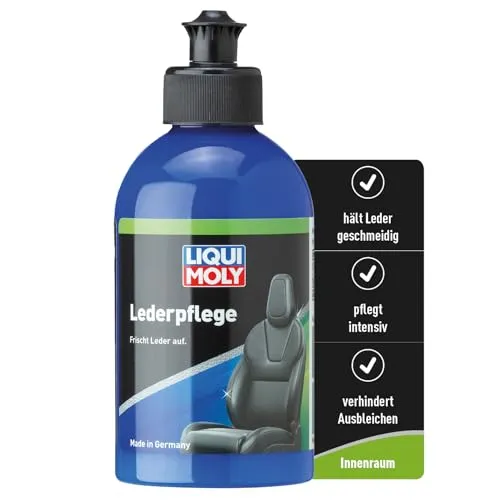 LIQUI MOLY Lederpflege, Art.-Nr. 1554 I 250ml | Lederbalsam zur Reinigung & Aufbereitung von Echt- & Kunstleder I Glättendes Leder-Pflegemittel I Seidenmatter Glanz