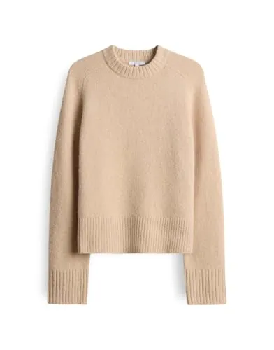 OPUS Pullover in Beige - Größe 38 - Klassischer Pullover mit Wollanteil für angenehme Wärme. Rundhals-Ausschnitt und Rippstrickdetails sorgen für einen stilvollen Look. Ideal für die kühle Jahreszeit.