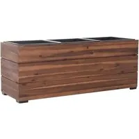 VIVANNO Pflanzkübel Blumenkübel Holz MAXI 91x33x35 cm - Länglicher Holz-Pflanzkübel für drinnen und draußen. Ideal für Terrasse und Garten, ergänzt perfekt den Landhausstil. Inklusive 3 wetterfesten Einsätzen für optimalen Pflanzenkomfort.