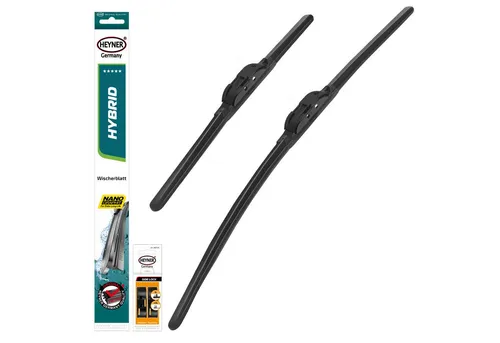 HEYNER Scheibenwischblätter für VW GOLF PLUS (01.2009 - 02.2014) - Set, 2 Stück - Scheibenwischer Set für VW GOLF PLUS, maßgeschneidert mit Hybrid-Technologie für exzellente Wischleistung und leises, streifenfreies Wischen bei allen Witterungsbedingungen.