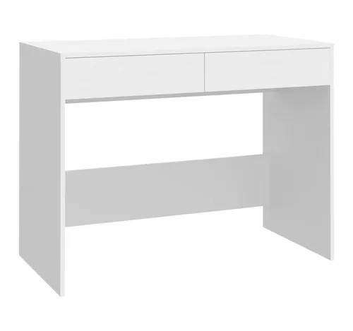 furnicato Schreibtisch Weiß 101x50x76,5 cm - Robuster Kinderschreibtisch - Robuster Kinderschreibtisch aus Holzwerkstoff mit 2 Schubladen für optimale Aufbewahrung, ideal für Lernen und Kreativität. Leicht zu reinigen und perfekt für jeden Raum.