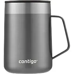 Contigo Streeterville Tischbecher Sake 420ml - Eleganter Tischbecher aus doppelwandigem Edelstahl, der Getränke bis zu 5 Stunden heiß und 15 Stunden kalt hält. Ideal für den Schreibtisch, BPA-frei und spülmaschinenfest. Ihr perfekter Begleiter für frischen Genuss!