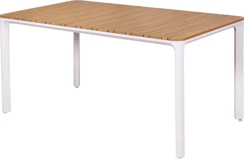 MERXX Gartentisch Pisa – Stilvoll und Funktional - Eleganter Gartentisch aus pulverbeschichtetem Aluminium und Kunststoff in Holzoptik. Mit 160 x 90 cm bietet er viel Platz für gesellige Stunden im Freien. Ideal für jede Terrasse!