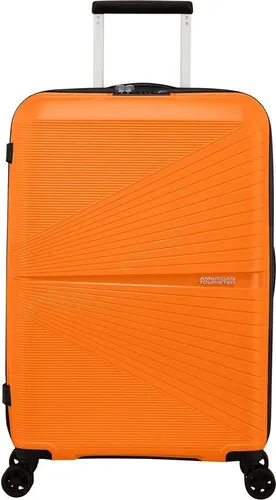 American Tourister Koffer 67/24 TSA AIRCONIC MANGO ORANGE - Robuster Hartschalenkoffer mit 67 Litern Volumen, ausgestattet mit leichtgängigen Doppelrollen und einem integrierten TSA-Zahlenschloss für sicheres Reisen.