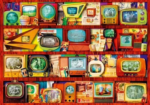 Bluebird Puzzle Puzzle Golden Age of Television-Shelf, Puzzleteile