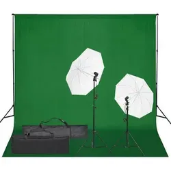 vidaXL Fotostudio-Set mit Beleuchtung und Hintergrund - Fotostudio Zubehör: Professionelles Fotostudio-Set mit Tageslichtlampen und flexiblem Hintergrundsystem für perfekte Aufnahmen ohne harte Schatten.