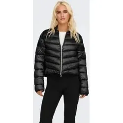 ONLY Steppjacke in Schwarz - M - Funktionsjacke aus recyceltem Polyester, mit College-Kragen und Reißverschluss, ideal für umweltbewusste Modebewusste.