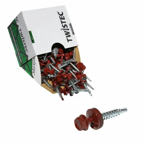 Trapezblechschrauben 4,8X35 rotbraun RAL 8012 Bohrschrauben selbstbohrend 100St.