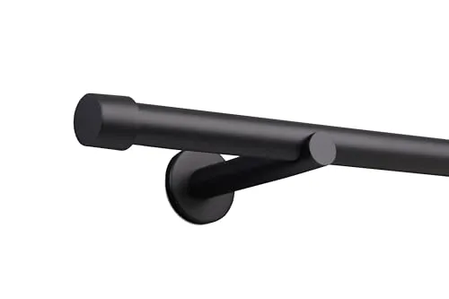Deco-Raum Gardinenstange Style Schwarz-matt 25mm – 60cm - Gardinenstangen in individueller Länge – Hochwertiger Edelstahl für Stabilität und modernes Design, ideal für schwere Vorhänge.
