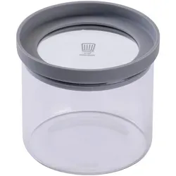 Chefkoch+Fackelmann Vorratsdose Chefkoch, Hellgrau, Transparent, Glas, 0,5 L, rechteckig, mikrowellengeeignet, Deckel mit Sichtfenster, Küchenzubehör, Vorratsbehälter, Vorratsdosen