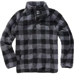 Brandit Teddyfleece Pullover 4XL für Männer, schwarz-grau - Funktionsjacke aus hochflorigem Teddy-Fleece für maximale Wärme und Atmungsaktivität, perfekt für kalte Tage.