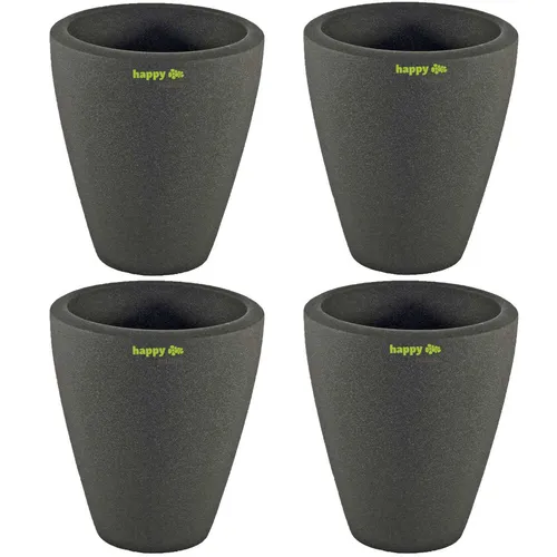 Set4 4 Keramik Blumentopf Rhodos für Orchideen anthrazit H 17 cm