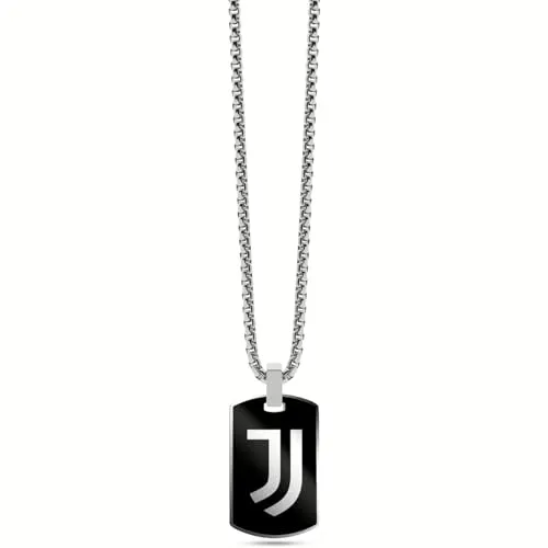 LOWELL Halskette aus Stahl mit Anhänger Juventus FC B-JC007UAS, M, Edelstahl, Kein Edelstein