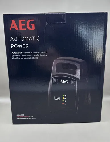 AEG Batterieladegerät LG 8 12V - Fahrzeugbatterie-Ladegerät mit LED-Anzeige und Tragegriff, ideal für unterwegs und erhält den Ladezustand automatisch.