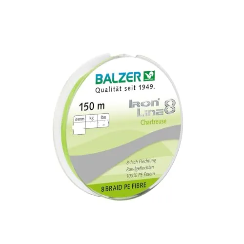 Balzer Iron Line Chartreuse - 150m geflochtene Angelschnur, Durchmesser/Tragkraft:0.12mm / 9.8kg