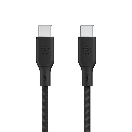 Belkin USB C - USB C Kabel (3 m, 100 W) - USB Kabel, unterstützt schnelle Datenübertragung und bietet eine hohe Leistung von bis zu 100 W für effizientes Laden.