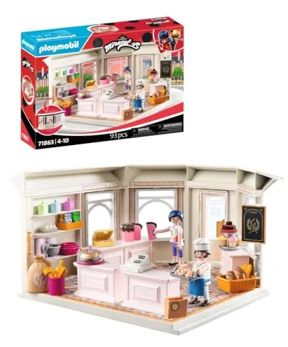 PLAYMOBIL Miraculous: Gebäckfigur Französisch One Size - Playmobil Set mit Tom Dupain und Sabine Cheng, entdecke die süße französische Konditorei und kreiere leckere Gebäckstücke für Kinder ab 4 Jahren.