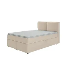 S-STYLE MÖBEL - Vortex Boxspringbett 140x200 - Modernes Boxspringbett in Beige Luxusmicrofaser mit Topper und praktischen Bettkästen für optimalen Stauraum. Hochwertige Materialien und bequeme Polsterung sorgen für höchsten Schlafkomfort.