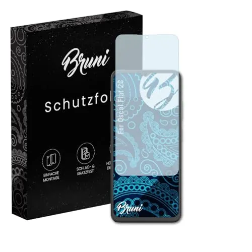 Bruni Schutzfolie kompatibel mit Oscal Flat 2C Folie, glasklare Displayschutzfolie (2X)