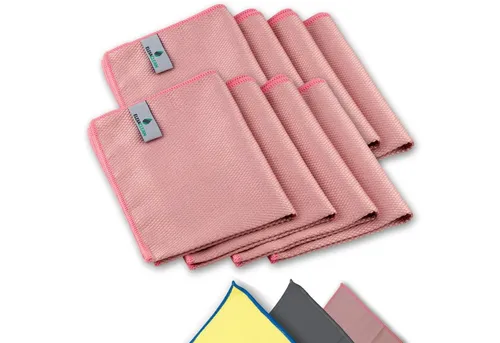 ELEXACLEAN Mikrofaser Fenstertücher - Set mit 8 Tüchern - Reinigungsmittel für streifenfreie Fenster und Oberflächen, reinigt nur mit Wasser und ist fusselfrei. Ideal für eine einfache und effektive Reinigung!