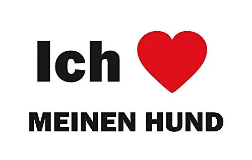 Ich Liebe Meinen Hund Fahne (V18) - 90x150cm in weiß von Fahnen-Flaggen