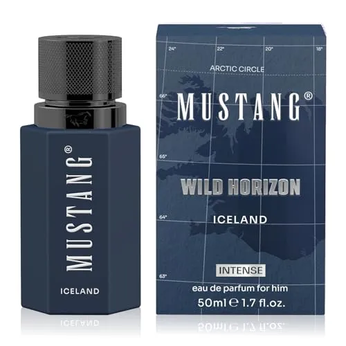 MUSTANG Eau de Parfum WILD HORIZON ICELAND FOR HIM, 50ml - Frischer, zitrischer Duft mit warmen Noten, ideal für den täglichen Gebrauch. Erleben Sie die belebende Kombination aus Zitrone, blauer Salbei und Vetiver.