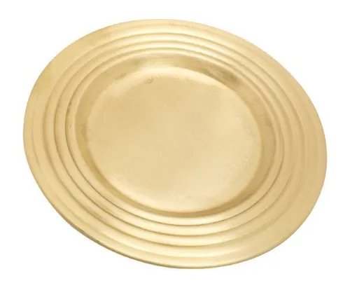 Kerzenteller Messing Gold matt (Innen Ø 9 cm, Außen Ø 15 cm)