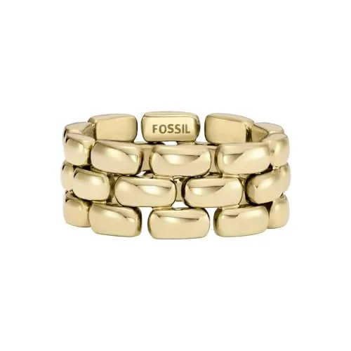 Fossil Fingerring Arden, JF04785710 - Gelbgoldfarben, Größe 17,5 - Edelstahlring in glänzender IP-Beschichtung, ideal als Geschenk für jeden Anlass. Perfekt kombinierbar mit verschiedenen Outfits, von casual bis elegant.