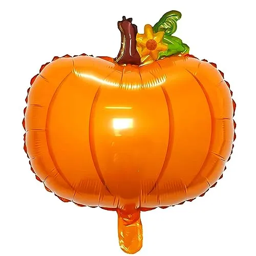Folienballon Herbst Dekoration, Großer Kürbis Ballon, ca. 56 * 48 cm, Perfekt für Halloween, Erntedankfest, Herbstpartys, Kindergeburtstage, Herbstliche Events und Feiern, Einfach aufzublasen