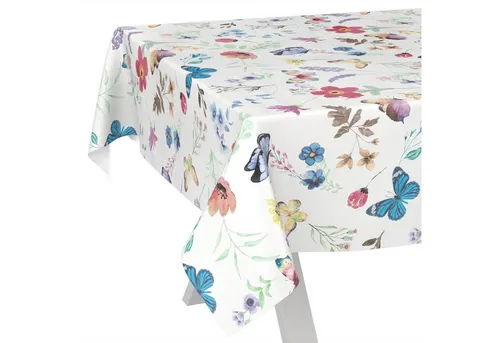 ANRO Tischdecke Schmetterlinge abwaschbar Wachstuch pflegeleicht wasserabweisend (Einzelstück 1-tlg), Schmutzabweisend Romantik Bunt Breite 140cm Gartentischdecke