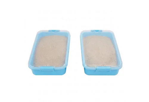 relaxdays Sandkasten mit Deckel 2er Set, Hellblau