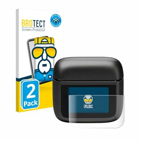 BROTECT 2 Stück Full-Cover Schutzfolie für JBL Tour Pro 3 Full-Screen Displayschutz-Folie [3D Curved, Anti-Fingerprint, Kristall-Klar]