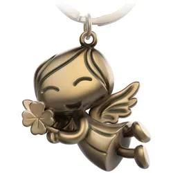 FABACH Schlüsselanhänger Schutzengel Lucky mit Kleeblatt in braun von FABACH