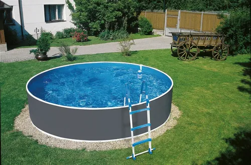 KONIFERA Rundpool »AQUAFUN« Ø 355 cm – 5-teiliges Set in Grau