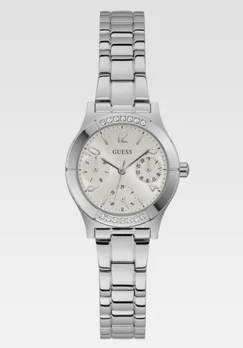 Guess Quarzuhr Piper GW0413L1 - Elegante Armbanduhr mit 29 mm Edelstahlgehäuse, funkelnden Kristallakzenten und multifunktionalem Zifferblatt für stilbewusste Frauen.