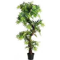 Costway Kunstpflanze 160 cm - Künstliche Pflanzen, lebensecht und pflegeleicht, ideal für jedes Zuhause oder Büro, mit stabilisiertem Blumentopf für hohe Standfestigkeit.