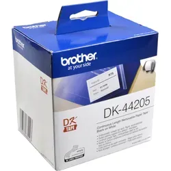 Brother DK-44205 - Endlospapierrolle 62mm x 30,48m, selbstklebend für flexible Etikettierung in Gastronomie und Einzelhandel