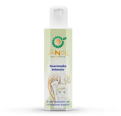 Sanoll Haarmaske Intensiv 150 ml - Hochwertige Haarkur für intensive Pflege, mit natürlichen Ölen für geschmeidiges Haar. Ideal für die tägliche Haarpflege und Regeneration.