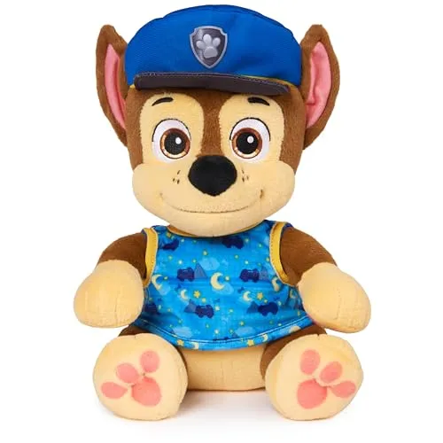 PAW Patrol, Bedtime Plush Chase, 25,4 cm Stofftier mit wendbarem Outfit, Kinderspielzeug für Jungen und Mädchen ab 3 Jahren