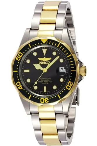 Invicta Pro Diver Edelstahl Quarzuhrwerk - 37mm - Armbanduhren für Herren, 20 bar wasserdicht und mit präzisem Quarzuhrwerk für zuverlässige Zeitmessung.