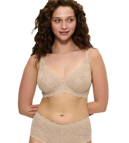 Triumph Amourette W Bügel-BH 85E Skin - Funktionsunterwäsche mit ikonischem Design aus Vollspitze, weichen elastischen Abschlüssen und verstellbaren Trägern für optimalen Halt und Komfort.