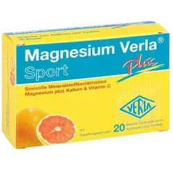 Magnesium Verla plus Granulat - Nahrungsergänzungsmittel für gesunde Muskeln und Nerven, ideal bei sportlicher Belastung mit Magnesium, Kalium und Vitamin C, glutenfrei und vegan.