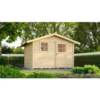Gartenhaus weka 123 Gr. 5 mit Fußboden 380 x 324 cm - Gartenhaus aus hochwertigem Holz mit Satteldach, ideal für Gartenlagerung und Freizeitgestaltung, inklusive stabilen Fußboden.