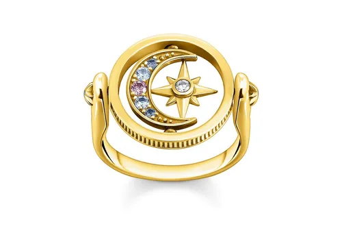 THOMAS SABO Silberring DamenRoyalty Stern & Mond Goldfarben in gold von THOMAS SABO
