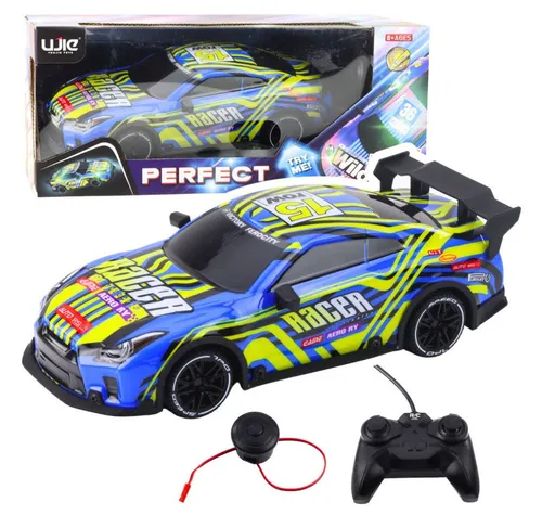 LEAN TOYS Spielzeug-Boot Lean Sportwagen Ferngesteuerter Pilot Blau Gelb