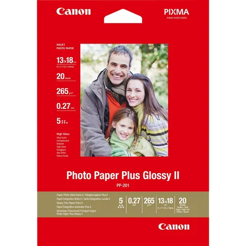Canon Fotopapier PP-201 glänzend 13x18 cm 20 Blatt Tintenstrahldrucker 265 g/qm