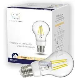 tint Smarte LED-Birne Retro – Steuerbar per Alexa oder Fernbedienung – Dimmbare E27 Glühbirne mit warmweißem Licht 2700 K, 5 W [Energieklasse F]