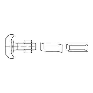 Hammerkopfschraube R 88940 mit Sechskantmutter M10x50 - 50 Stück - Maschinenschrauben, ideal für stabile Verbindungen, inklusive Sechskantmutter für einfache Montage und hohe Sicherheit.